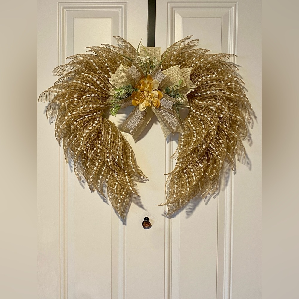 Handcrafted Angel Wing Wreath